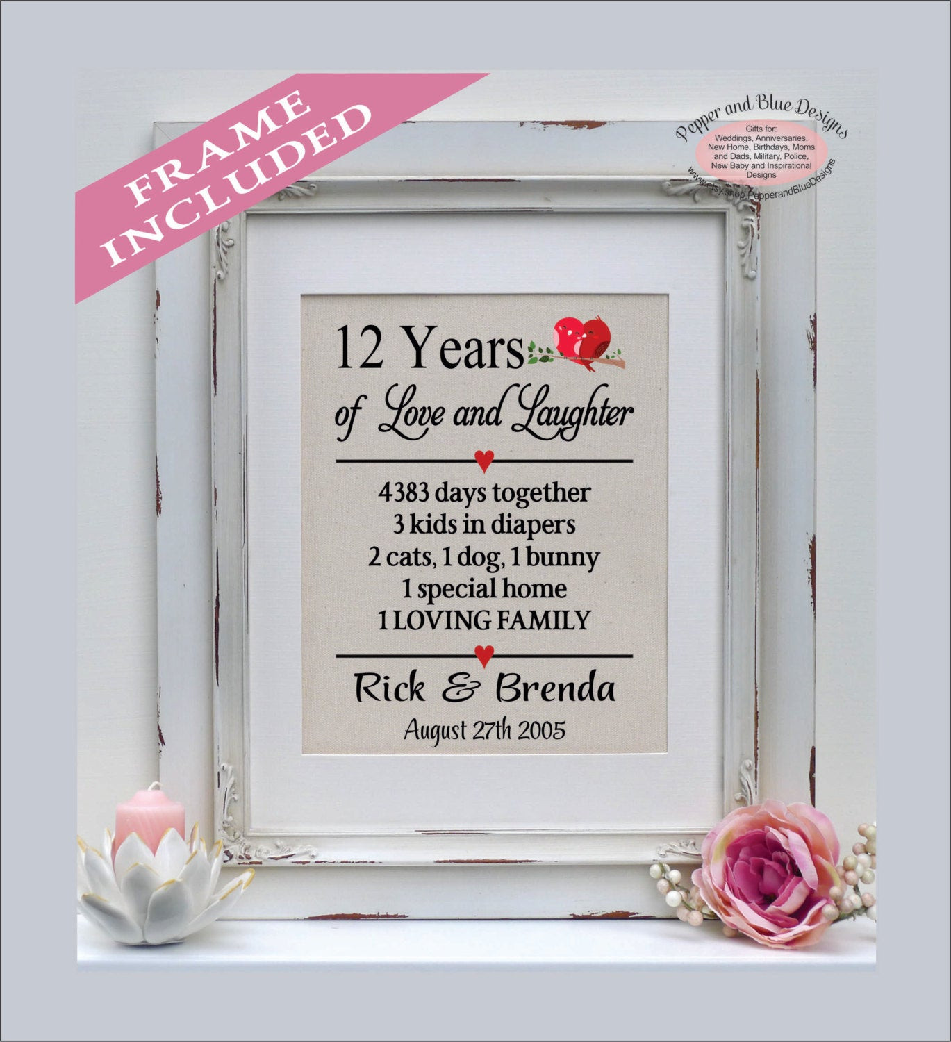 12th Wedding Anniversary Gifts
 12th anniversary t 12 years married 12 year anniversary