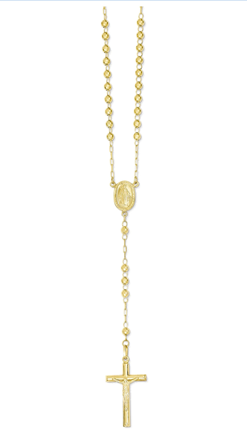 14k Rosary Necklace
 14k Yellow Gold Rosary Necklace and 14k Tri Gold Rosary
