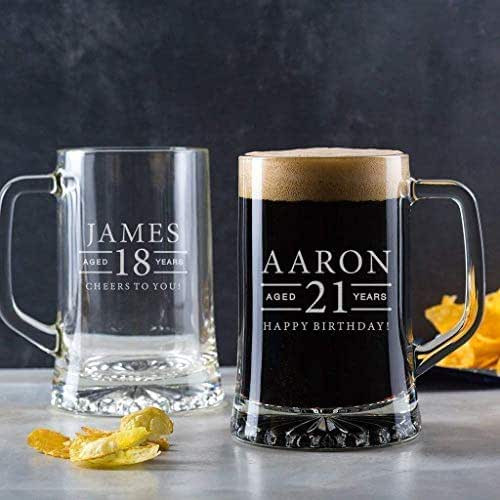 18th Birthday Gifts For Guys
 Personalised Engraved Pint Glass Tankard 18th Birthday