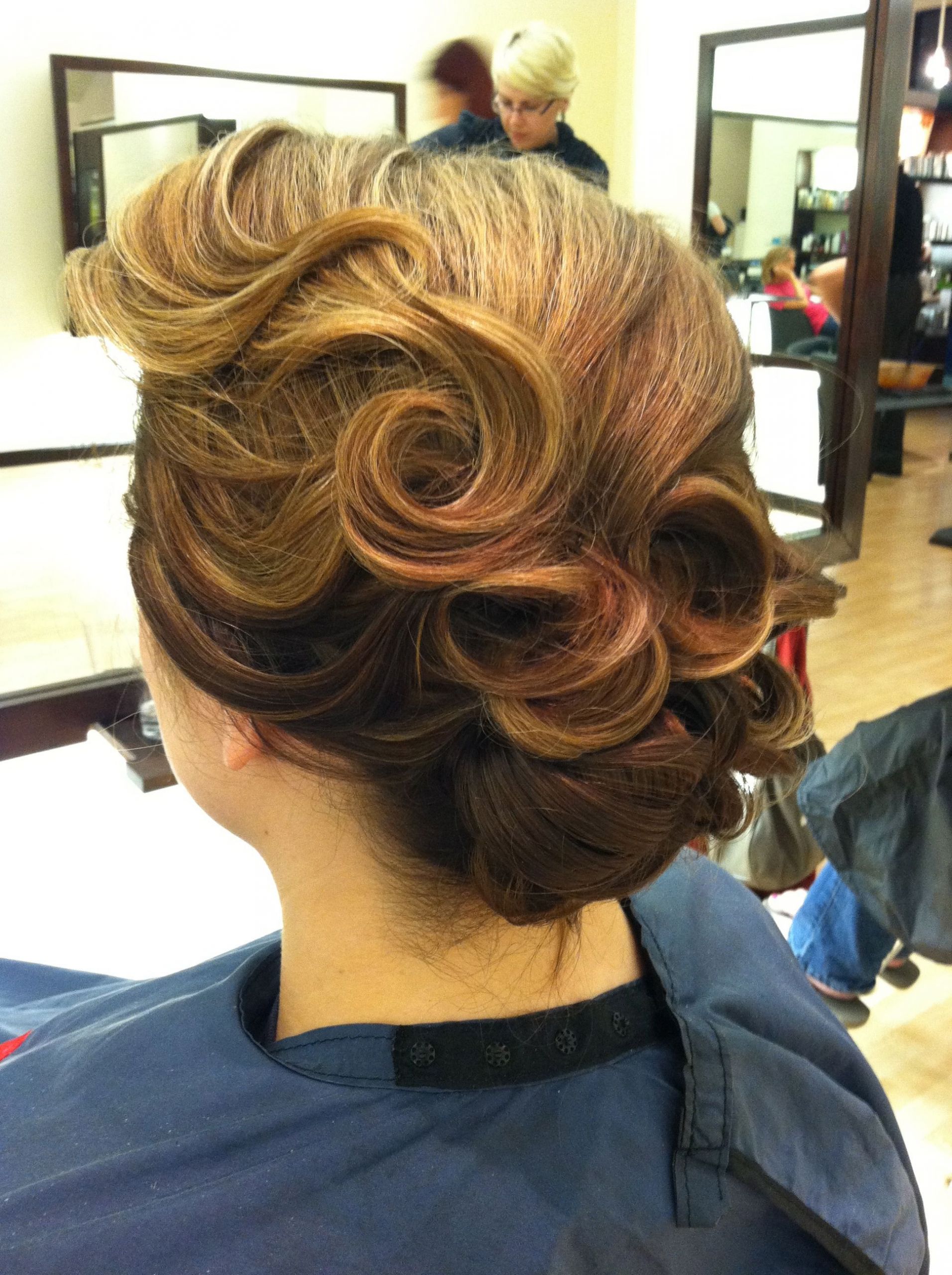 40s Wedding Hairstyles
 Fun 40 s style inspired updo on bride So much fun to do