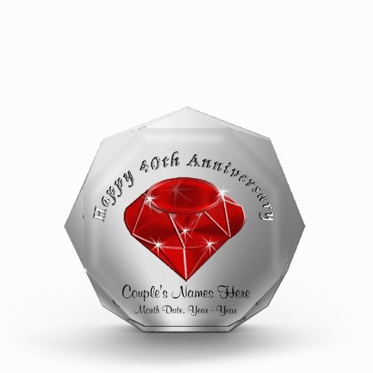 40Th Wedding Anniversary Gift Ideas
 Personalized Ruby 40th Wedding Anniversary Gifts