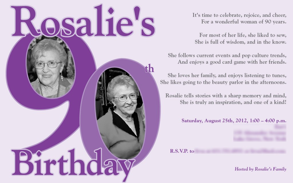 90th Birthday Invitation Wording
 90th Birthday Invitations Ideas – Bagvania FREE Printable