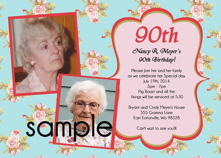 90th Birthday Invitation Wording
 90TH BIRTHDAY INVITATIONS Use for ANY Age Printable or