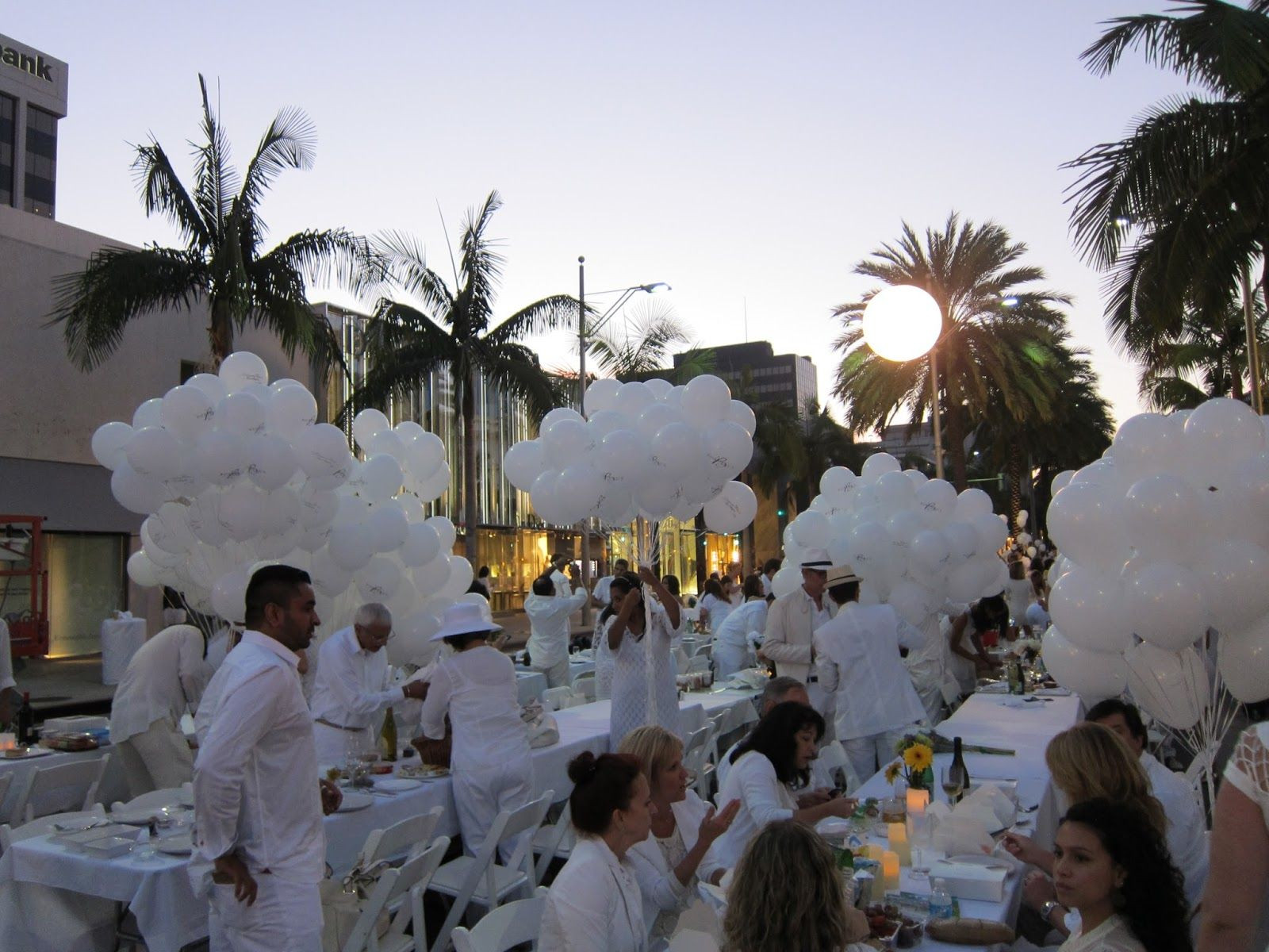 All White Party Ideas Birthday Party
 Diner en Blanc all white party Los Angeles palm trees