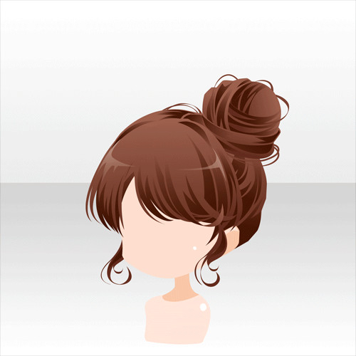 Anime Bun Hairstyles
 Rowynn s hairstyle anime hair brown bun with bangs