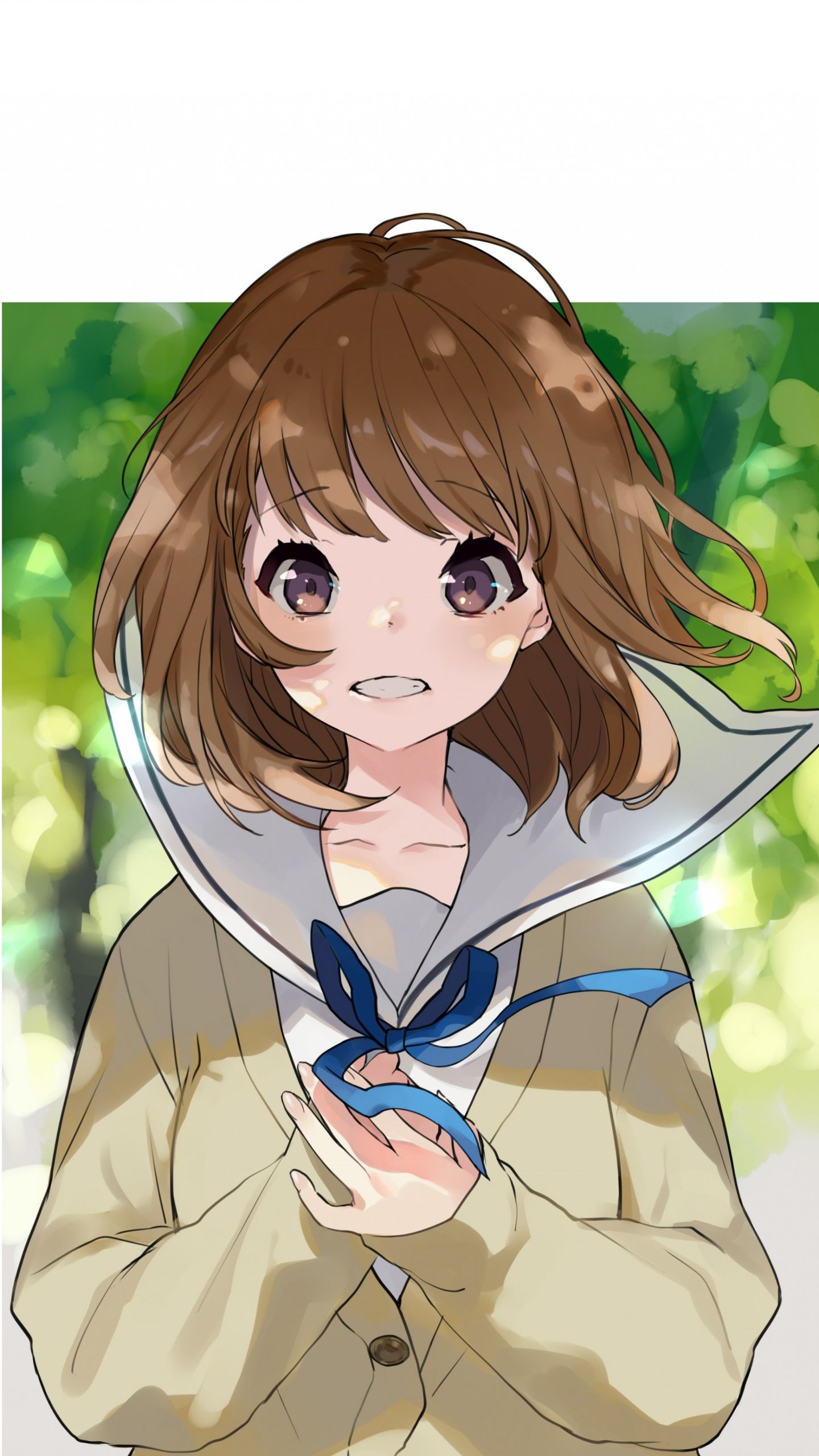 Anime Girl Short Hairstyles
 Download 2160x3840 wallpaper cute anime girl minimal