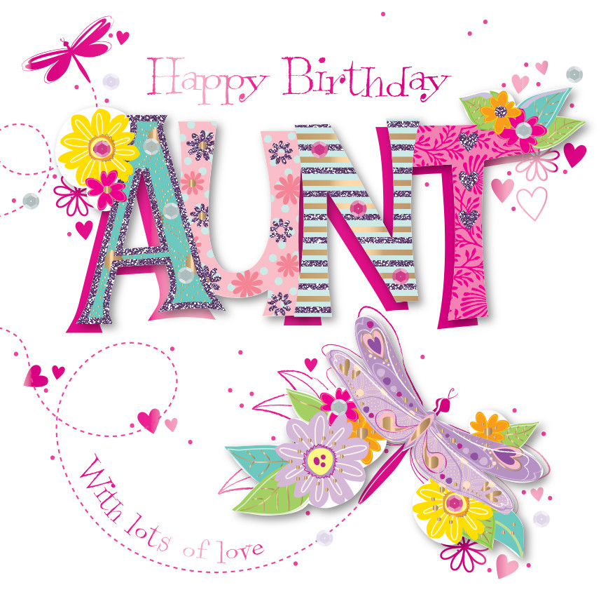 Aunt Birthday Cards
 Aunt Birthday Handmade Embellished Greeting Card
