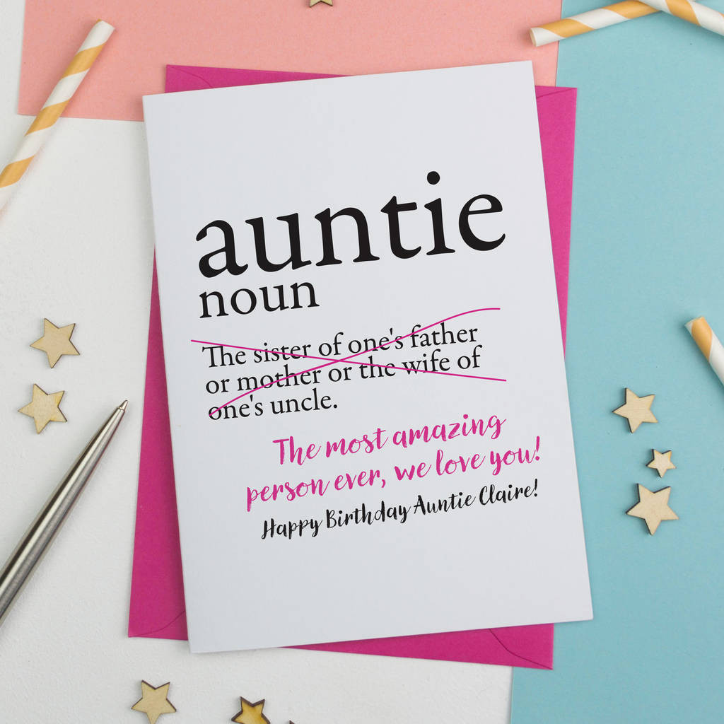 Aunt Birthday Cards
 personalised aunty auntie or aunt birthday card by a is