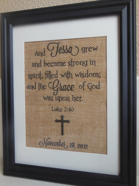 Baby Blessing Gift Ideas
 Items similar to Burlap Print for Newborn baby Baby
