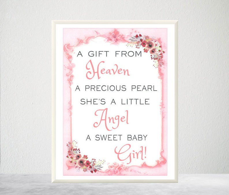 Baby Girl Poems And Quotes
 Printable Baby Girl Verse Baby Girl Poem Baby Girl Wall