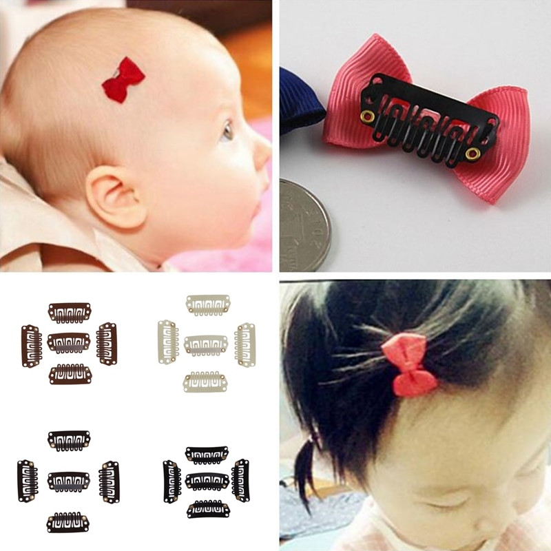 Baby Hair Piece
 50 Pcs lot Solid Dot Baby Mini Small Hair Clips Weft Snap