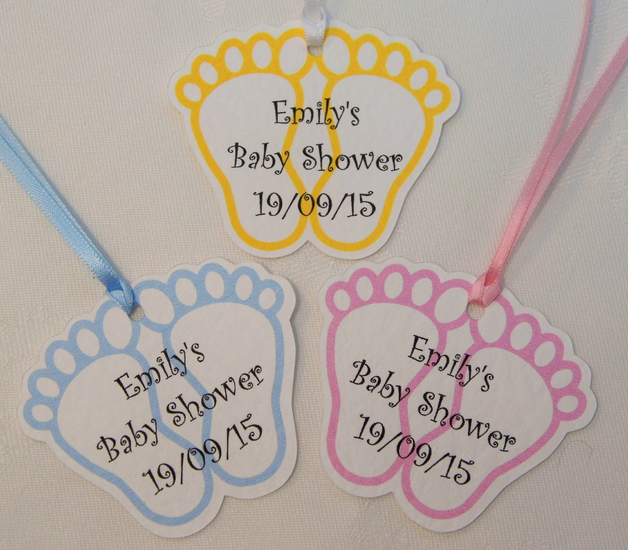 Baby Shower Gift Tags
 Personalised Baby Shower Footprint Favour Gift Tags