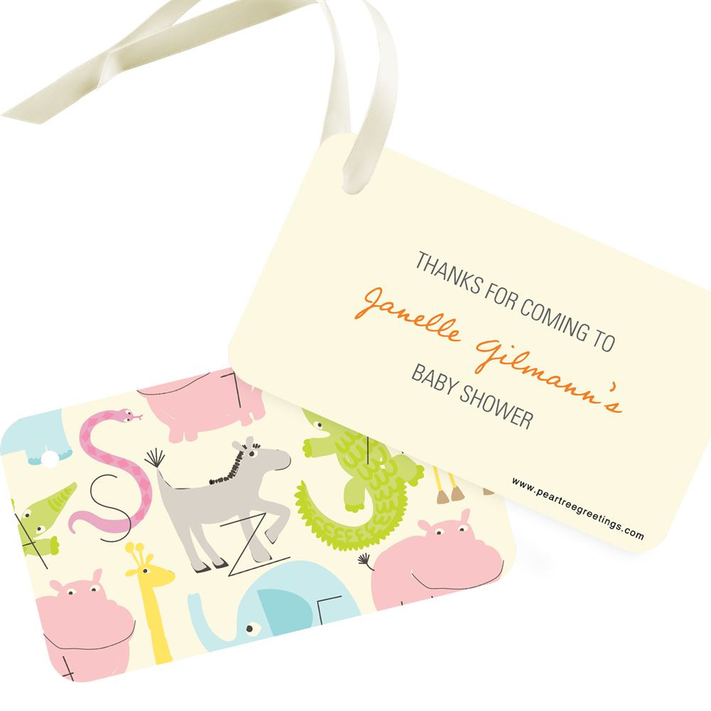 Baby Shower Gift Tags
 Alphabet Animals Baby Shower Favor Tags