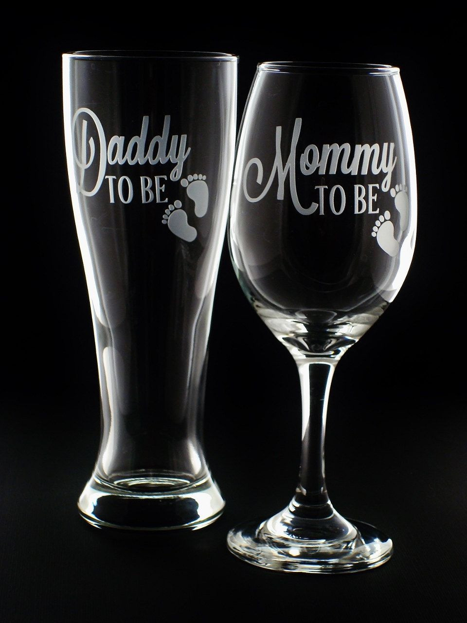 Baby Shower Gifts For Parents
 Baby Shower Mommy and Daddy To Be Wine Glass and Pilsner