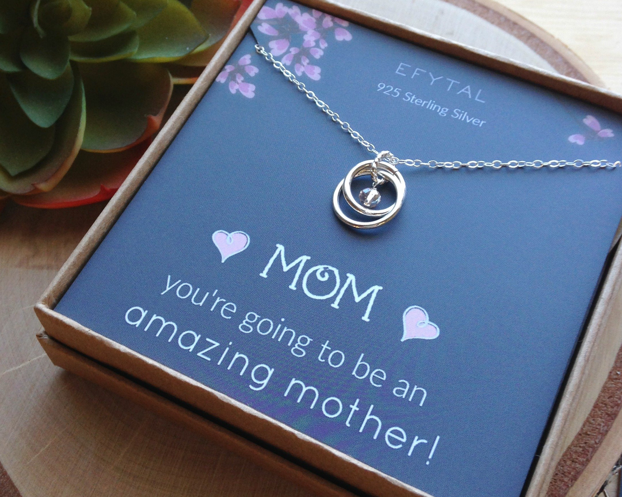 Baby Shower Gifts For The Mom
 Baby Shower Gift Sterling Silver Pregnancy Necklace for