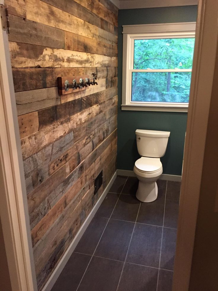 Bathroom Divider Walls
 Bathroom accent wall from reclaimed barn wood With