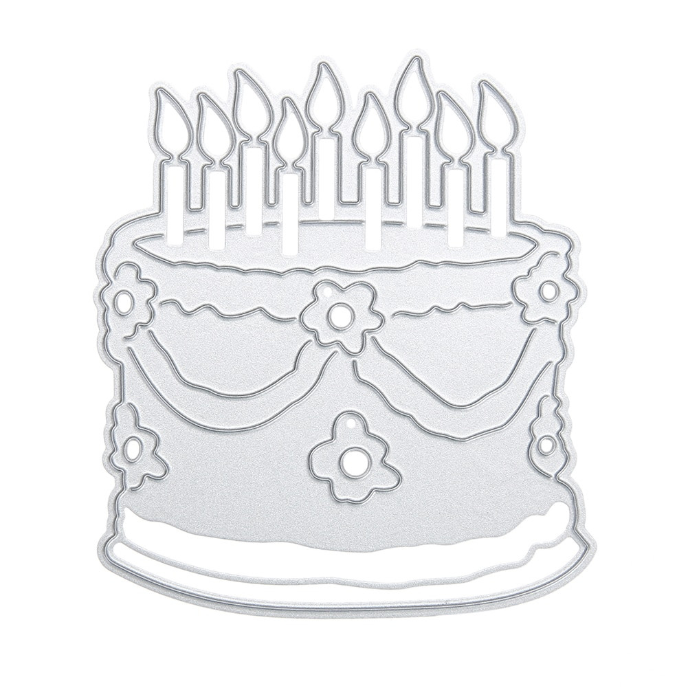 Birthday Cake Template
 Candle Cake Cutting Dies Metal Stencil for Funny DIY