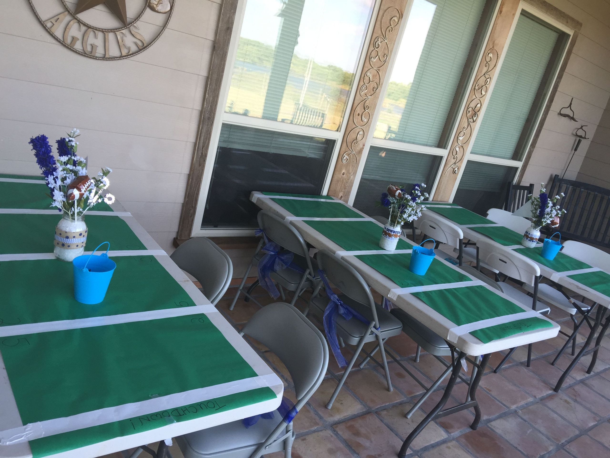Birthday Party Ideas Dallas
 Football tables for Dallas Cowboys baby shower with