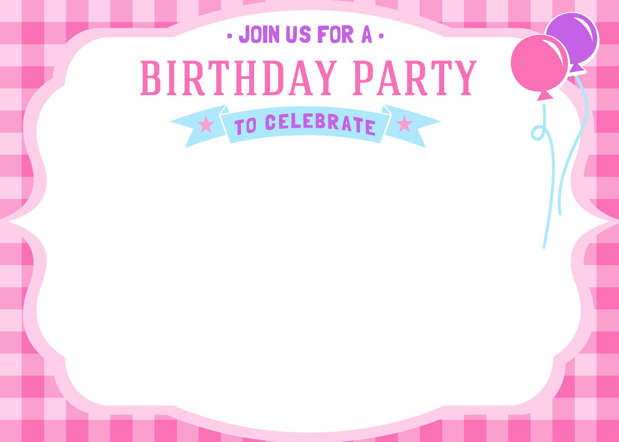 Birthday Printable Invitations
 Free Printable Girls Birthday Invitations – FREE Printable