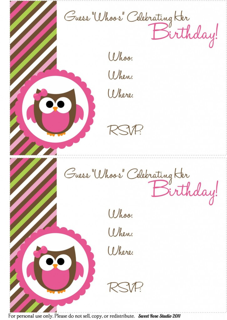 Birthday Printable Invitations
 41 Printable Birthday Party Cards & Invitations for Kids