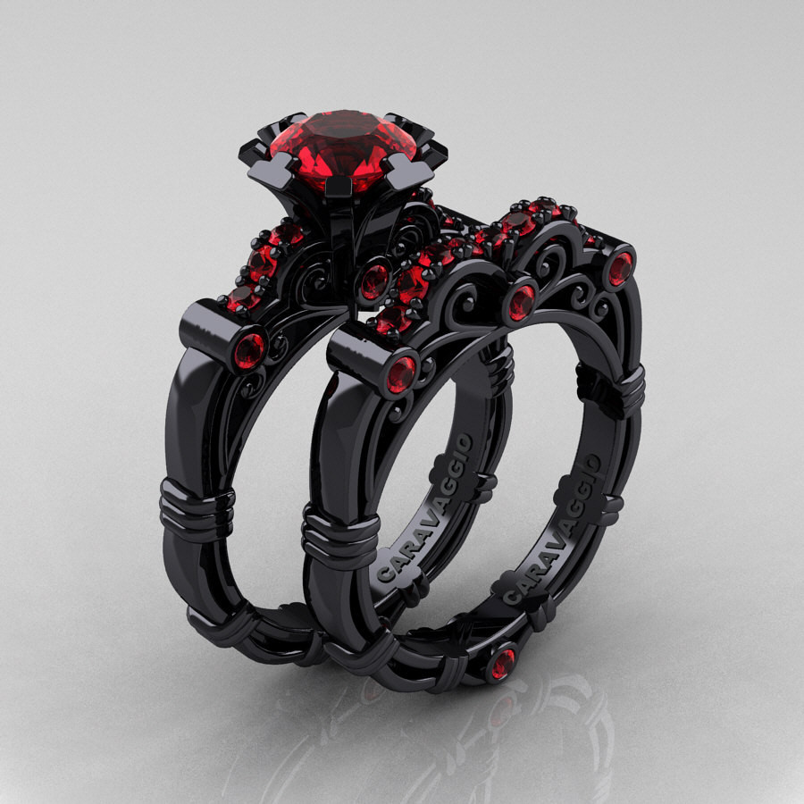 Black Gold Wedding Ring Sets
 Art Masters Caravaggio 14K Black Gold 1 0 Ct Ruby