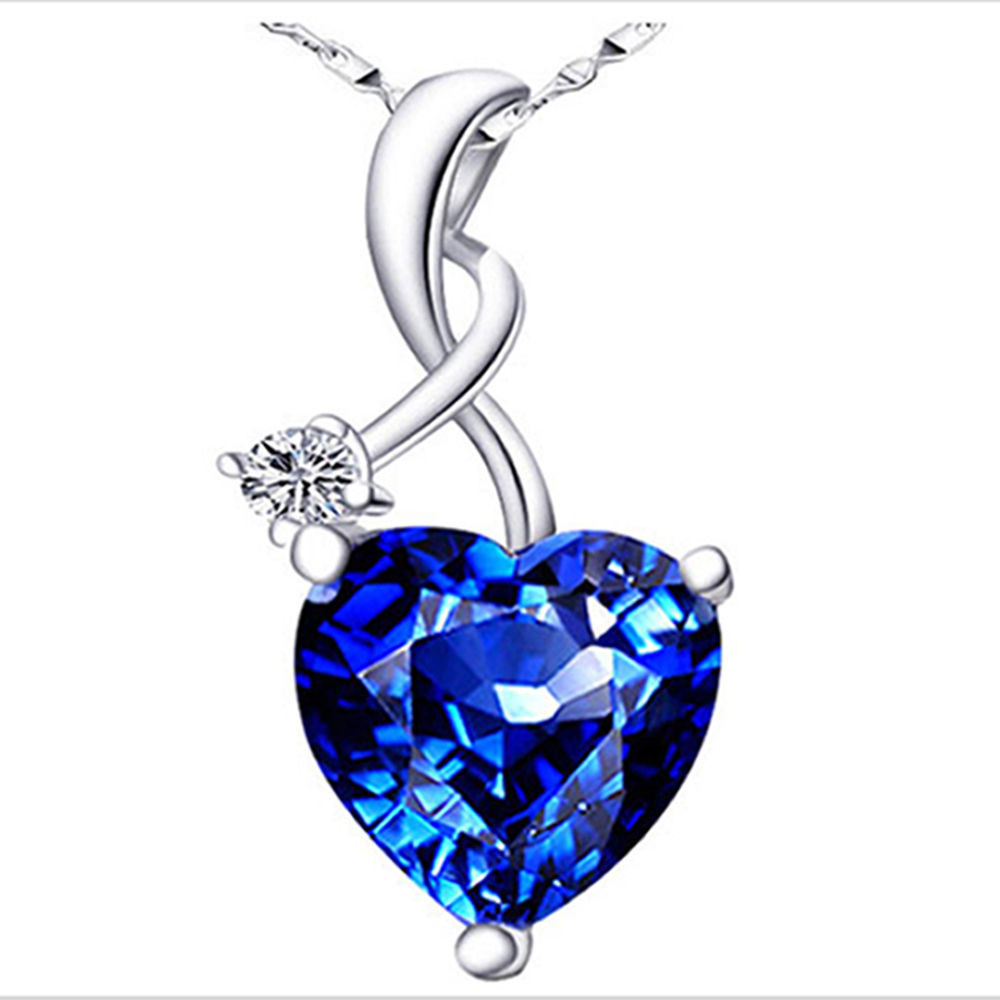 Blue Sapphire Necklace
 4 03Ct Blue Sapphire Gemstone Pendant Necklace 925