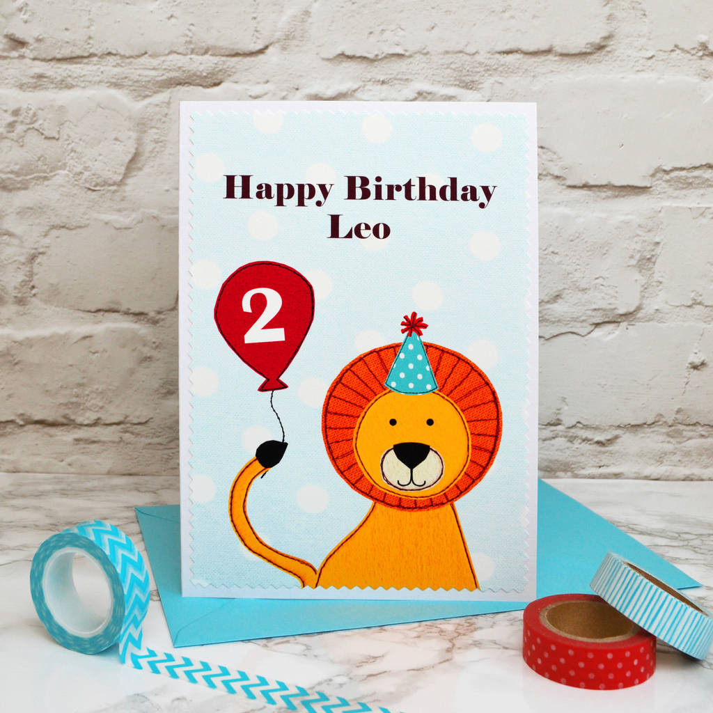 Boys Birthday Cards
 lion personalised birthday card for children by jenny