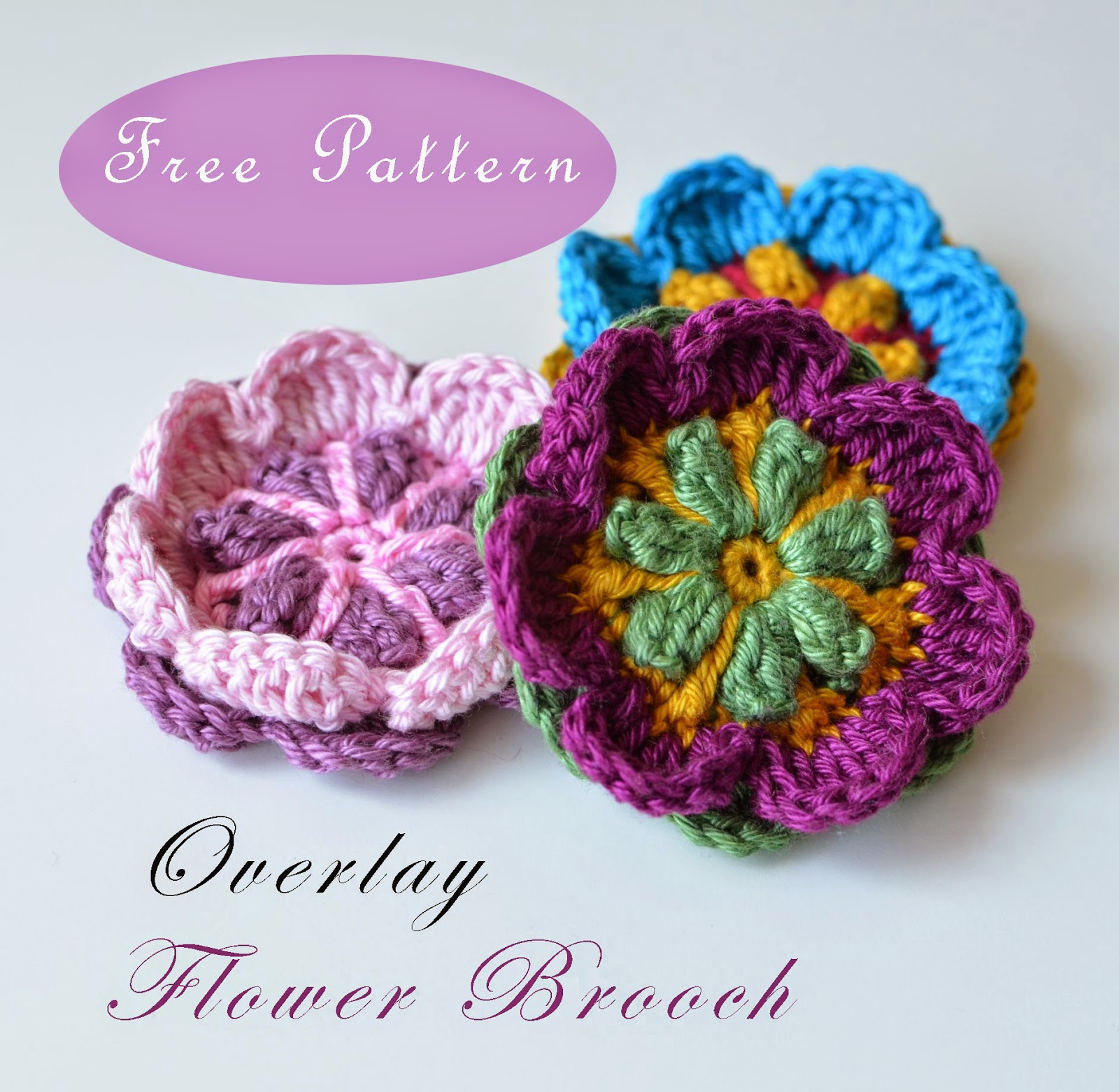 Brooches Pattern
 Free Pattern Overlay Flower Brooch