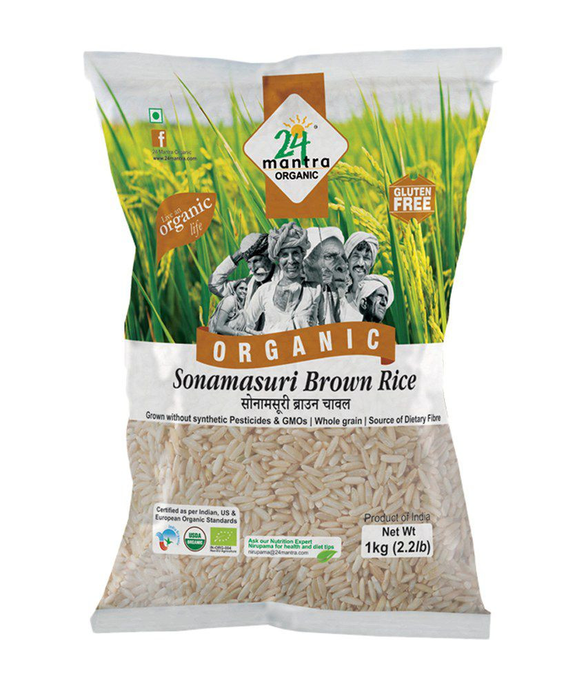 Brown Rice Price
 24 Mantra Brown Orga Sonamasuri Raw Rice 1 Kg available at