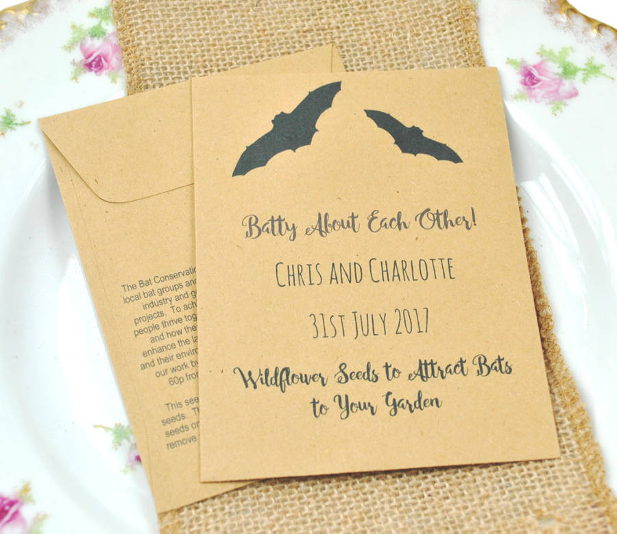 Charity Wedding Favors
 Bat Conservation Charity Wedding Favour Seed Packet