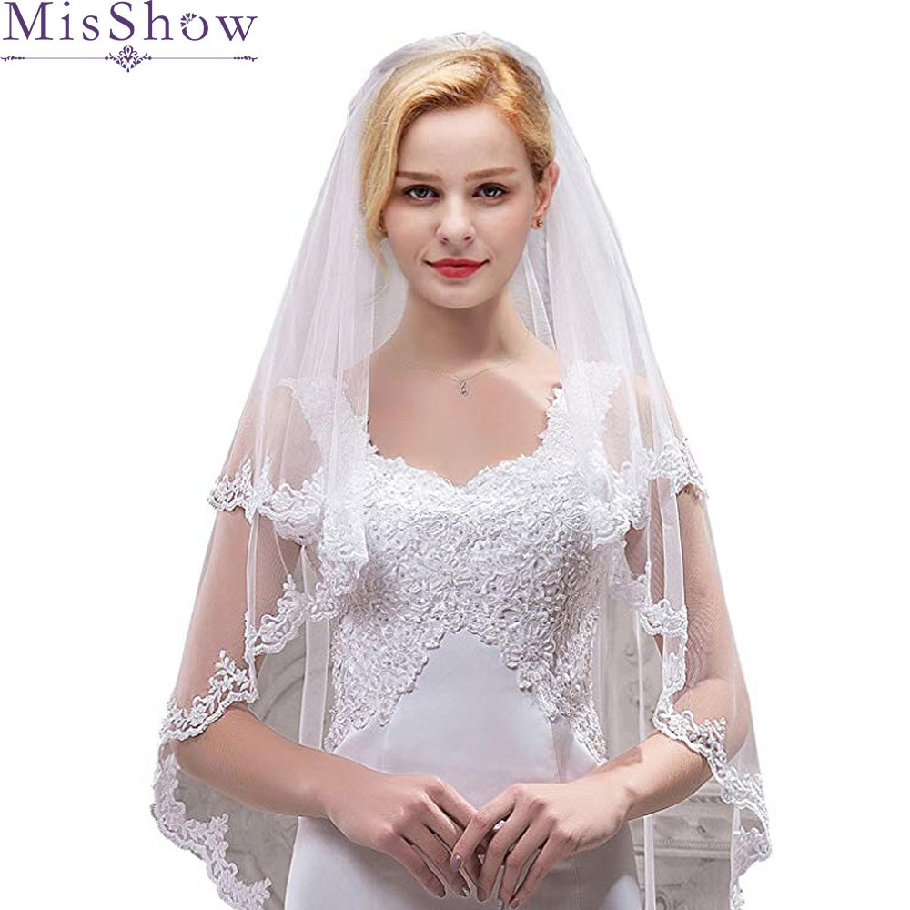 Cheap Wedding Veils With Comb
 2019 Cheap Bridal Veil With bs Elbow Length Veil Short
