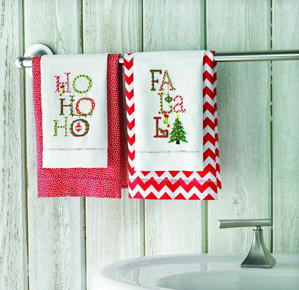 Christmas Bathroom Towels
 Mud Pie Holiday Winter Whimsy Christmas Linen Hand