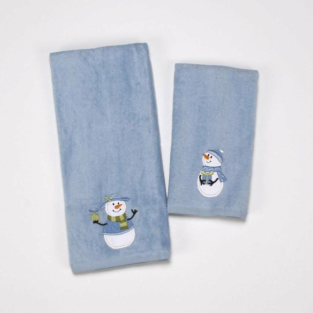 Christmas Bathroom Towels
 New Saturday Knight Bathroom Embroidered Ho Ho Snowmen