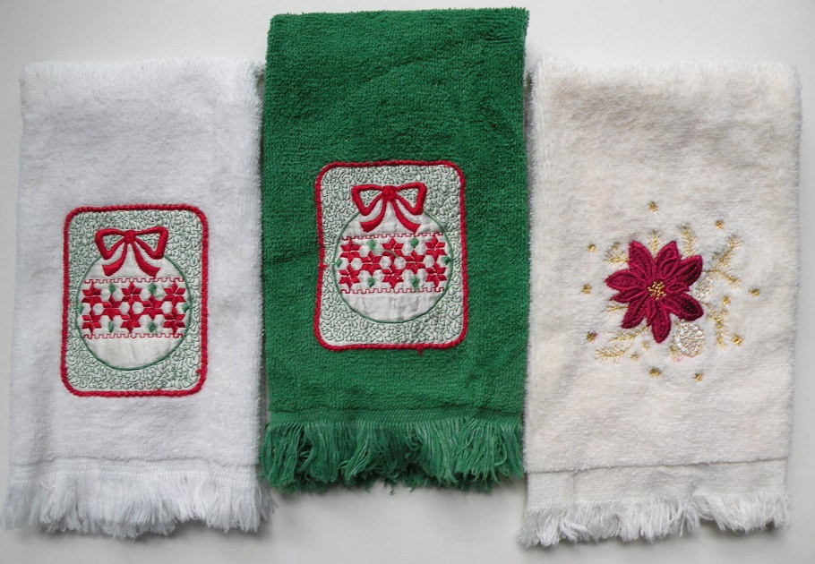 Christmas Bathroom Towels
 3 Christmas hand towels bathroom decor by LifesAnExpedition