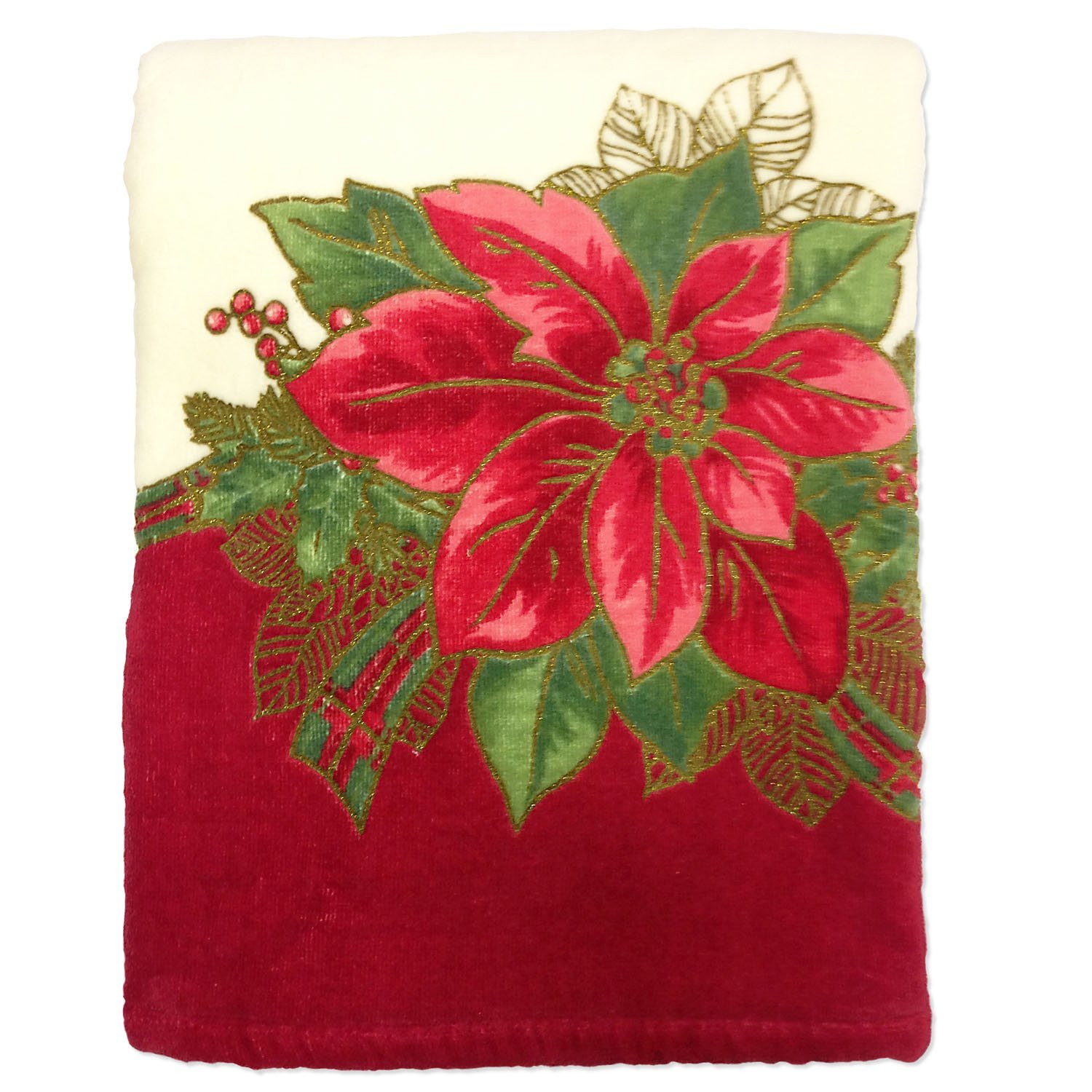 Christmas Bathroom Towels
 Lenox Holiday Poinsettia Tartan Christmas Printed Bath