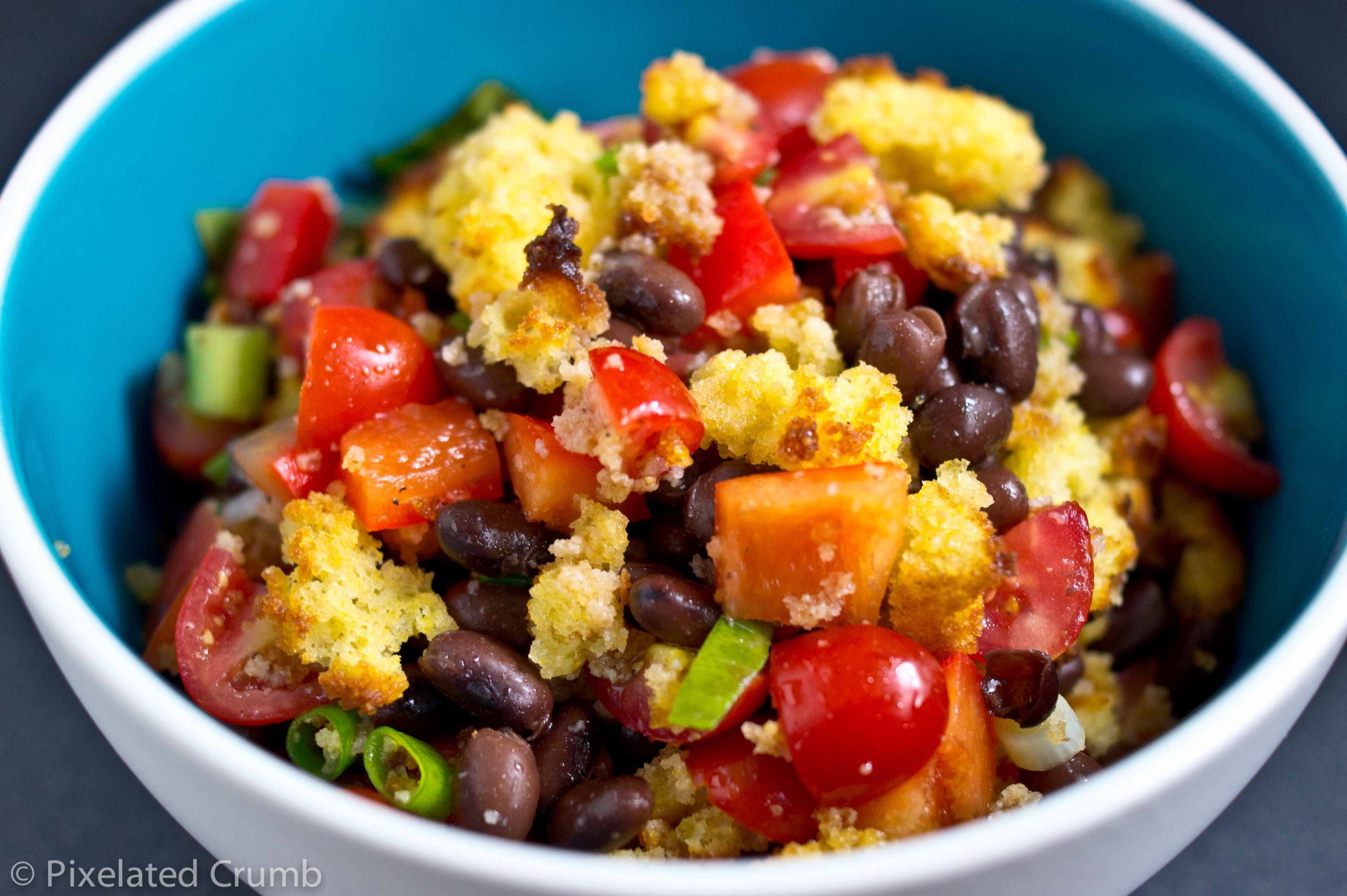 Corn Bread Salad
 Cornbread Salad with Black Beans Red Bell Peppers and