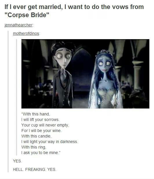 Corpse Bride Wedding Vows
 Corpse Bride wedding vows