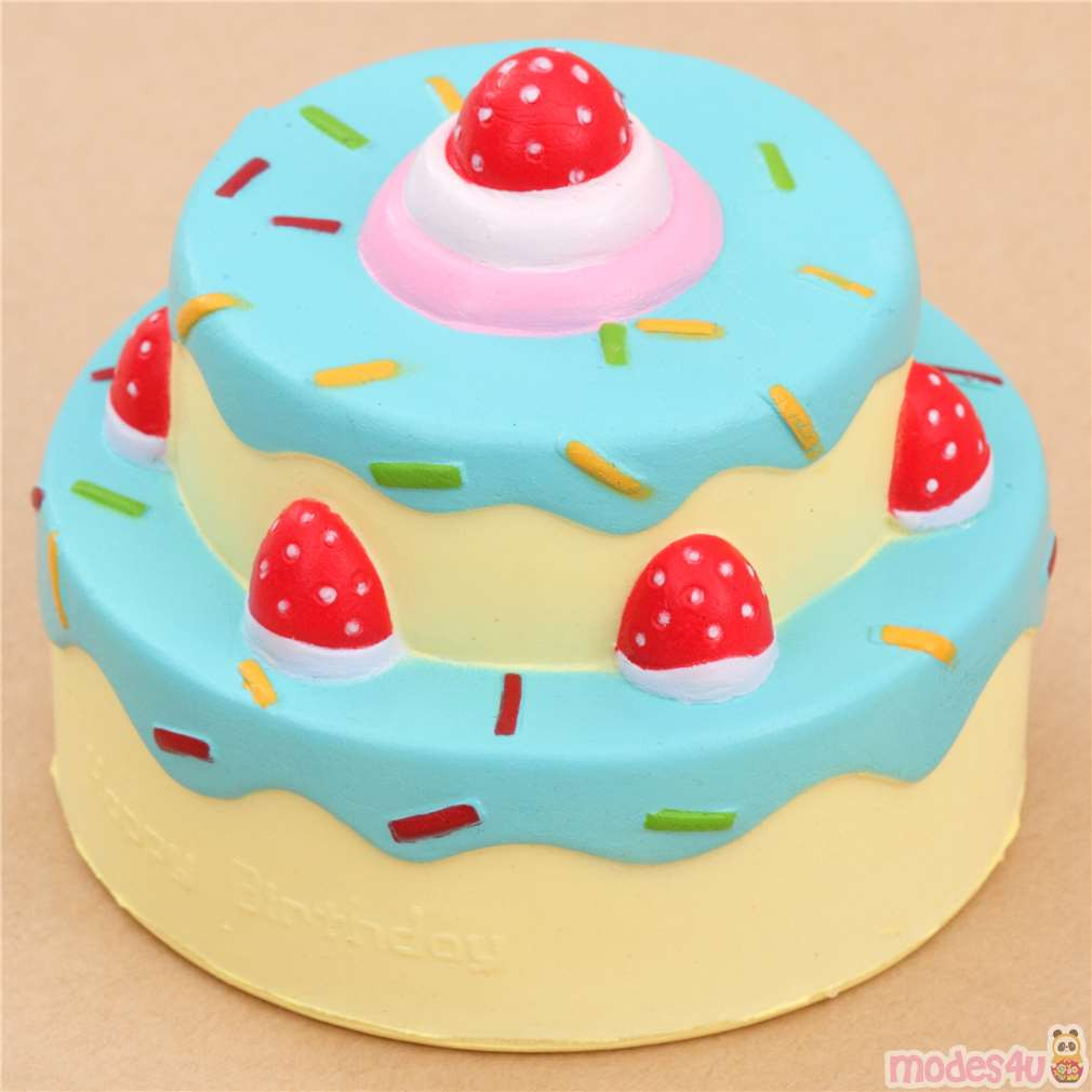 Cute Birthday Cakes
 Vlampo cute happy birthday cake blue icing squishy kawaii