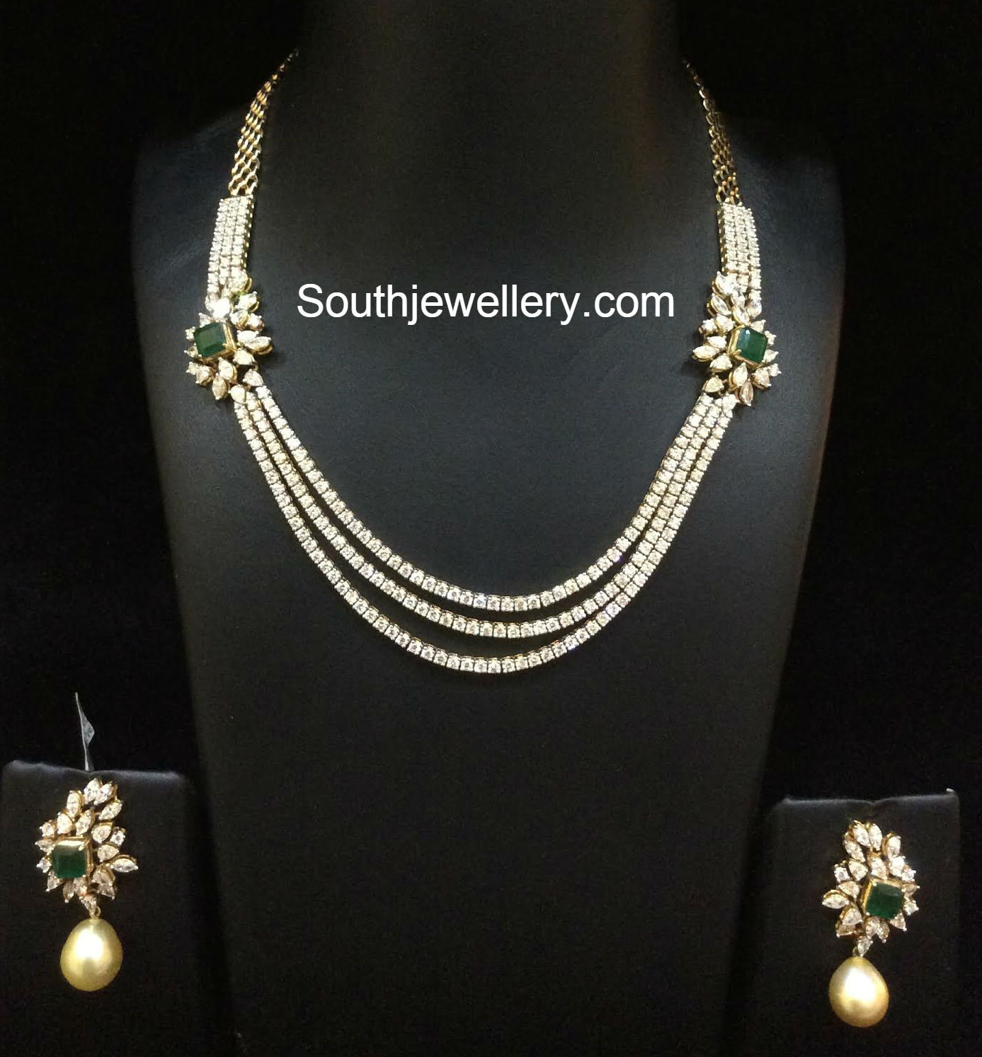 Diamond Necklace Sets
 3 Simple and Elegant Diamond Necklace Sets Jewellery Designs