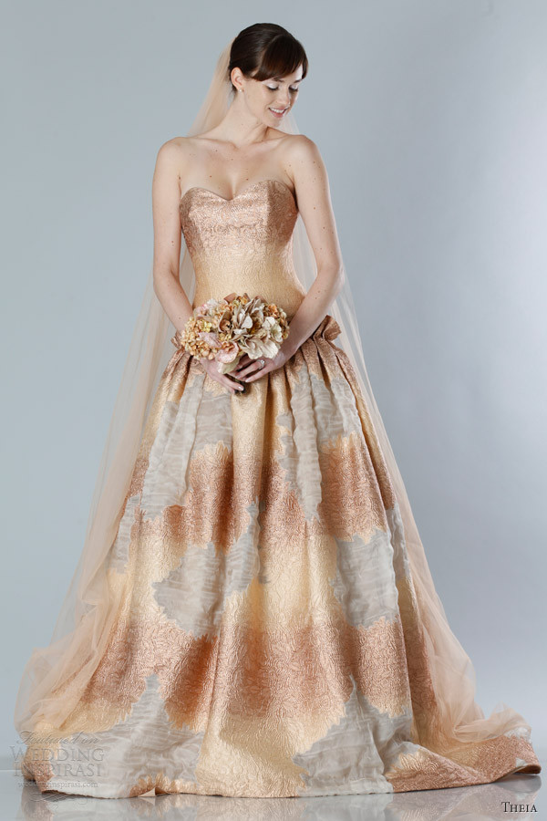 Different Colored Wedding Dresses
 Theia Fall 2013 White Collection Wedding Dresses
