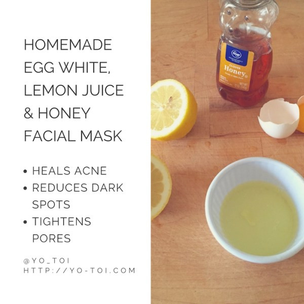DIY Face Masks Acne
 Egg White Lemon Juice & Honey Facial Mask for Acne Scars