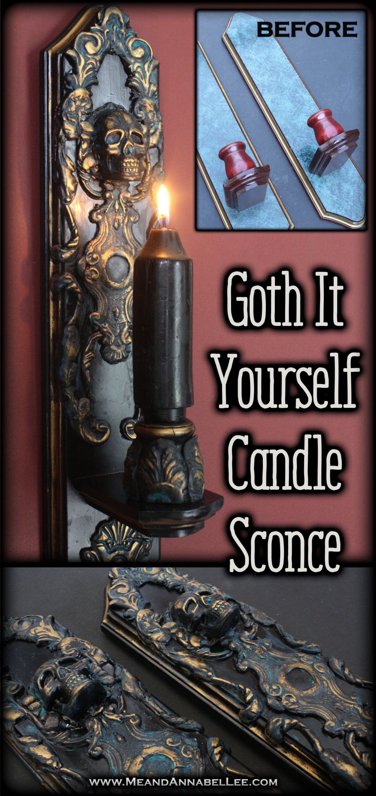 DIY Goth Home Decor
 DIY Gothic Baroque Skull Candle Sconces