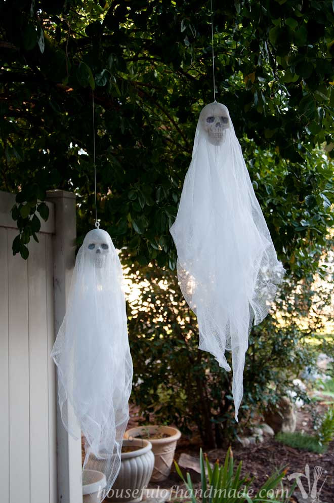DIY Halloween Ghost Decorations
 Easy $3 Spooky Skull Ghosts DIY a Houseful of Handmade