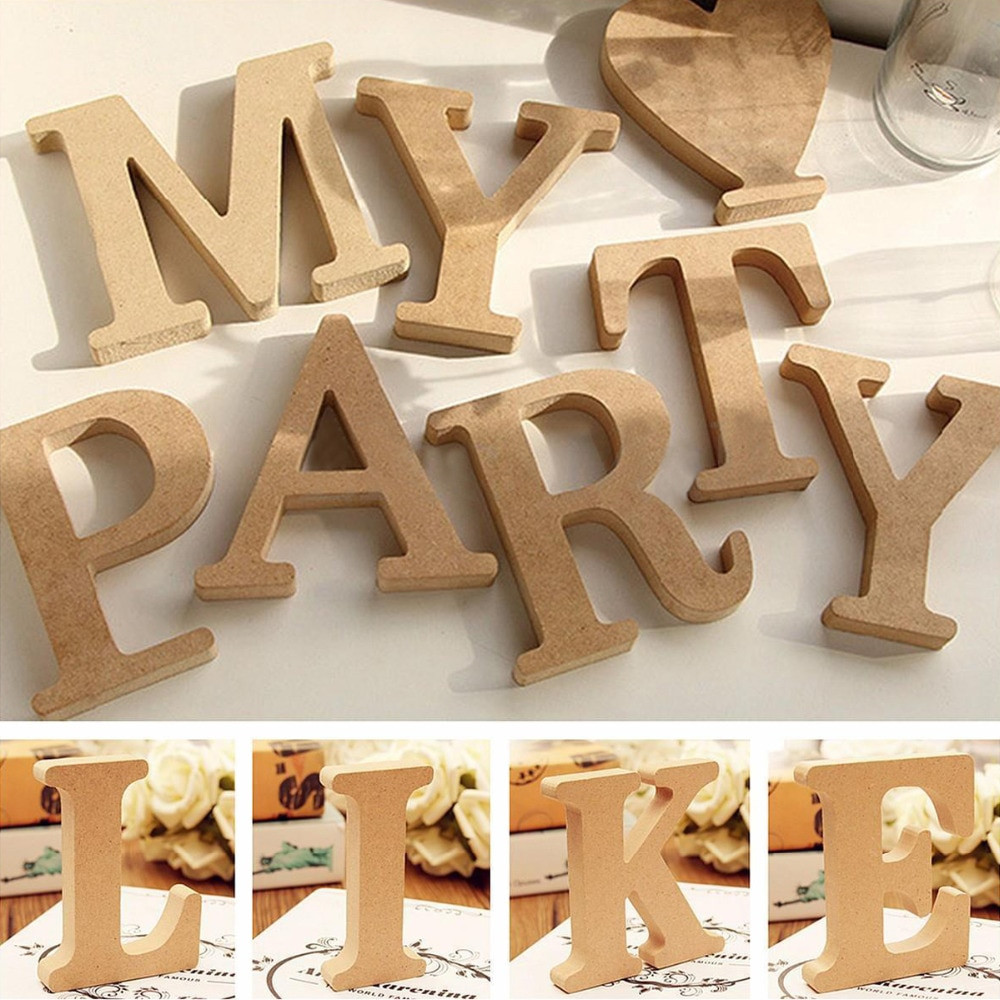 DIY Letters On Wood
 Home Decor Wood color Wooden Letter 26 Wood English