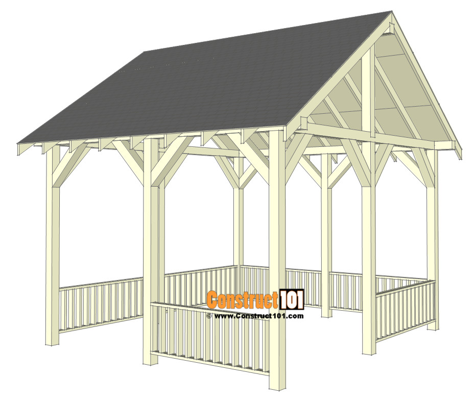 DIY Pavilion Plans
 Pavilion Plans 14x16 DIY Free Outdoor Projects Construct101