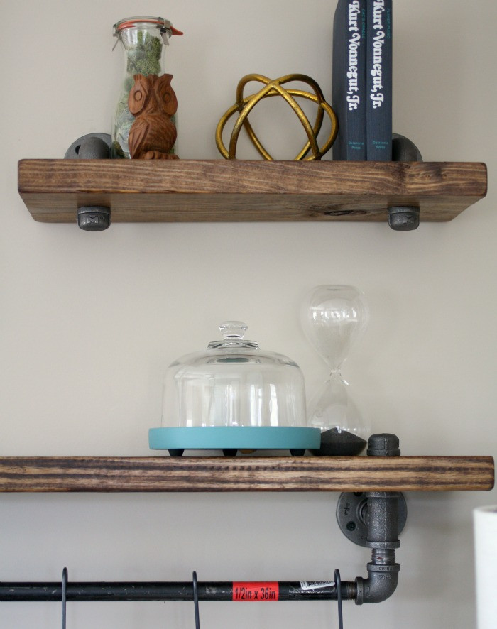 DIY Pipe And Wood Shelves
 Industrial Pipe and Wood Bookshelves • Craft Thyme