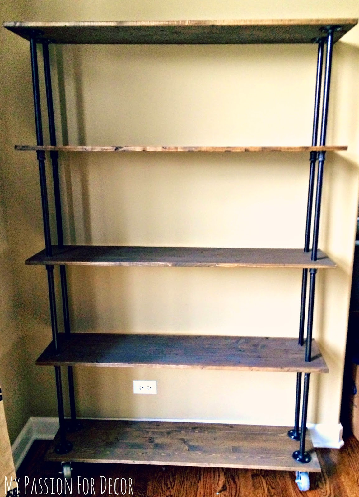 DIY Pipe And Wood Shelves
 My Passion For Decor DIY Industrial Pipe and Wood Shelving