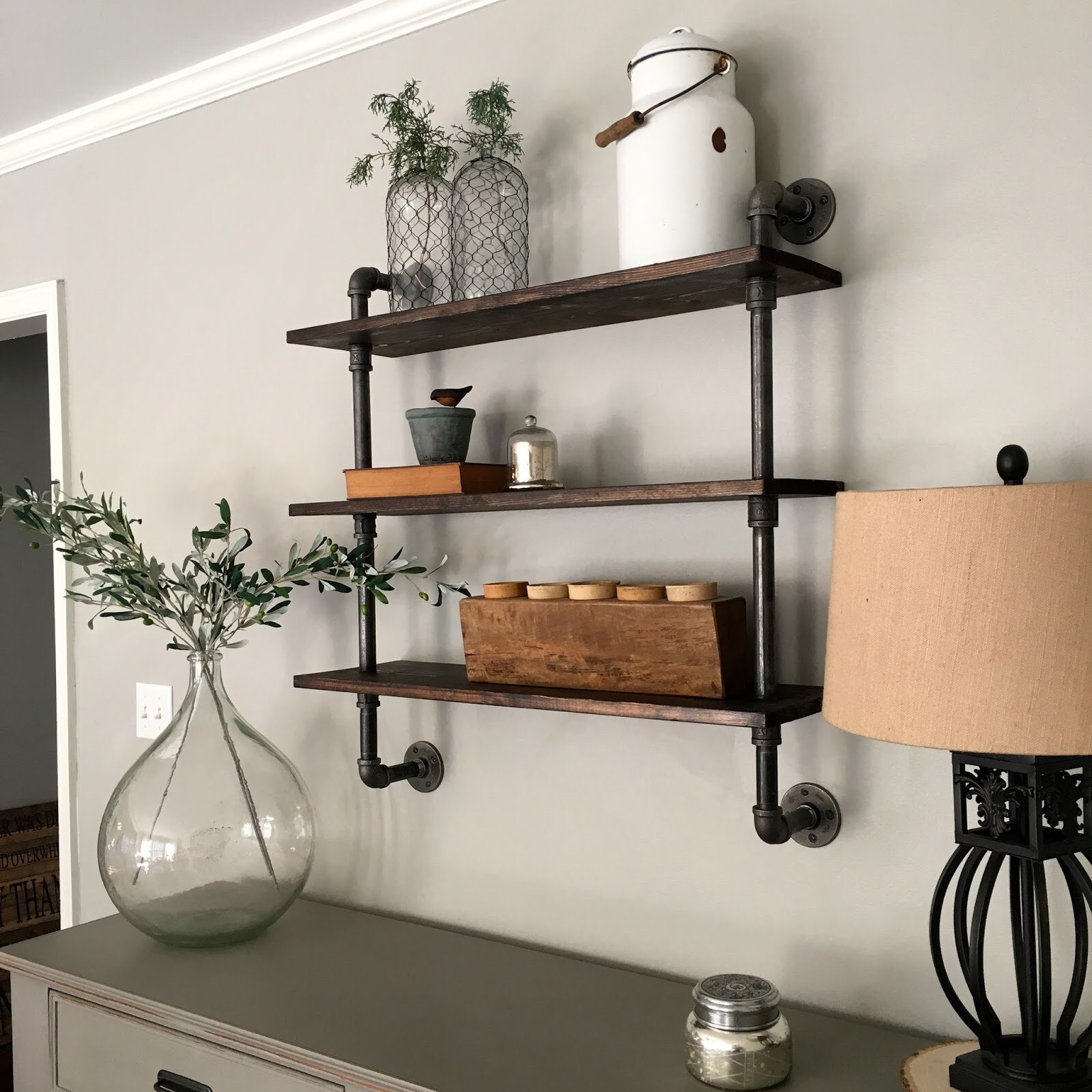 DIY Pipe And Wood Shelves
 DIY Pipe Shelving Mindfully Gray