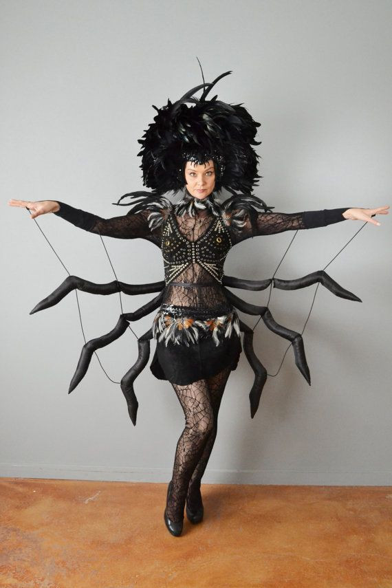 DIY Spider Costume For Adults
 Custom Black Widow Spider Costume by fBroadwayVintage on