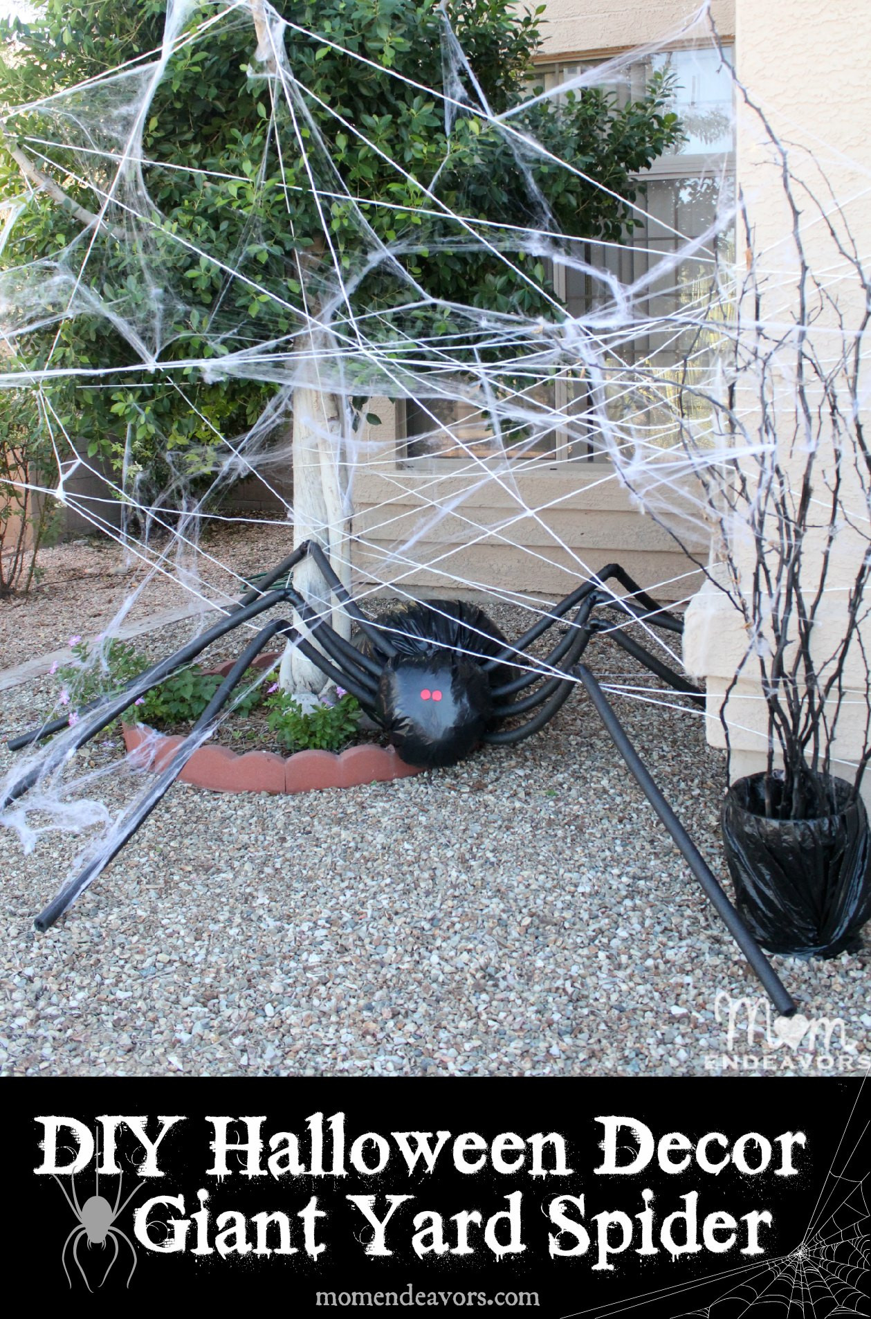 DIY Spider Web Decorations
 DIY Halloween Yard Decor Giant Spider in Spiderweb